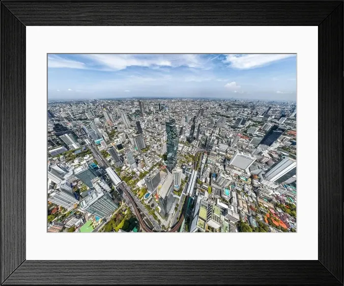 Framed Print : Aerial view of King Power Mahanakhon tower in Sathorn Silom central business district of Bangkok, Thailand Framed Print : Aerial view of King Power Mahanakhon tower in Sathorn Silom central business district of Bangkok, Thailand