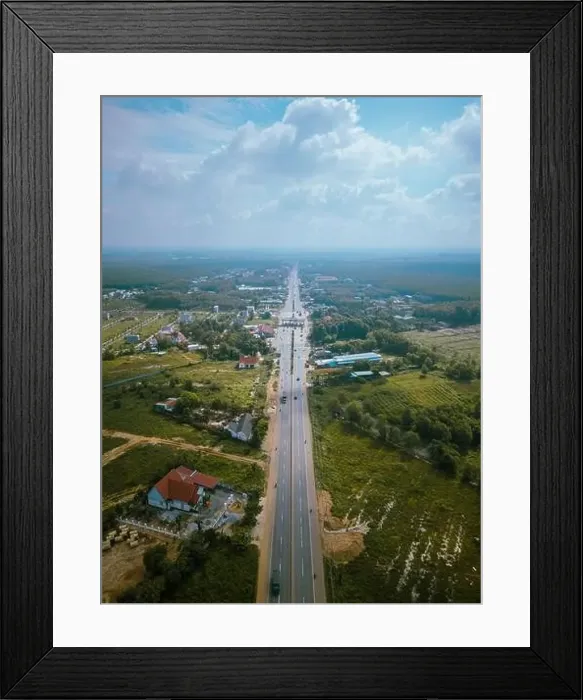 Framed Print : Aerial view of National Route 14 in Binh Phuoc province Framed Print : Aerial view of National Route 14 in Binh Phuoc province