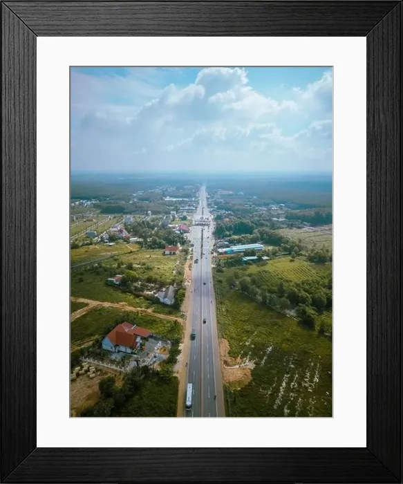 Framed Print : Aerial view of National Route 14 in Binh Phuoc province Framed Print : Aerial view of National Route 14 in Binh Phuoc province