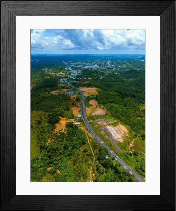 Framed Print : Aerial view of National Route 14 in Binh Phuoc province Framed Print : Aerial view of National Route 14 in Binh Phuoc province