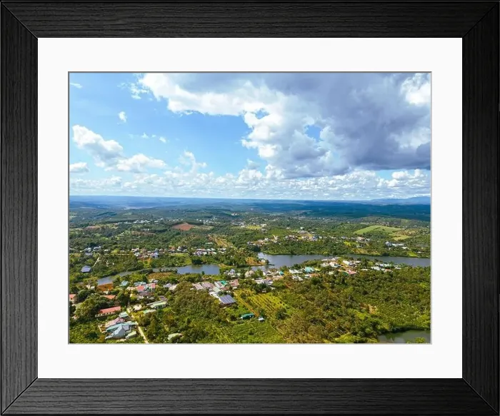 Framed Print : Aerial view of National Route 14 in Kien Duc town Framed Print : Aerial view of National Route 14 in Kien Duc town