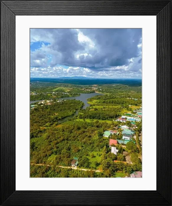 Framed Print : Aerial view of National Route 14 in Kien Duc town Framed Print : Aerial view of National Route 14 in Kien Duc town