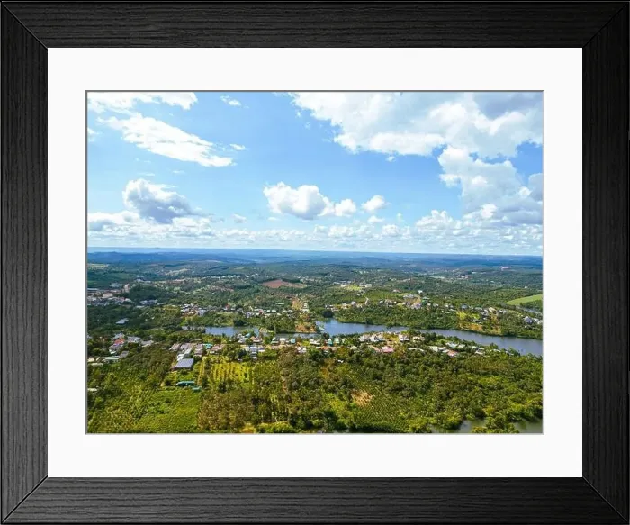 Framed Print : Aerial view of National Route 14 in Kien Duc town Framed Print : Aerial view of National Route 14 in Kien Duc town