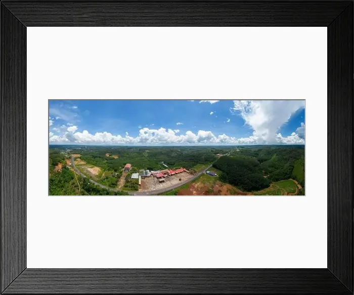 Framed Print : Aerial panorama view of National Route 14 in Binh Phuoc province Framed Print : Aerial panorama view of National Route 14 in Binh Phuoc province