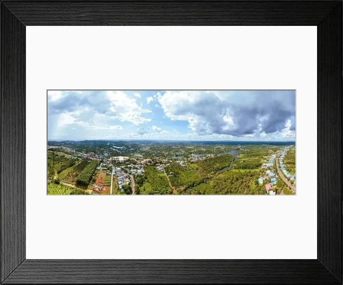 Framed Print : Aerial panorama view of National Route 14 in Kien Duc town Framed Print : Aerial panorama view of National Route 14 in Kien Duc town
