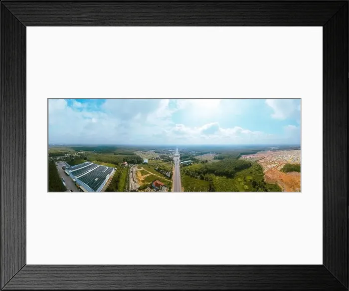 Framed Print : Aerial panorama view of National Route 14 in Binh Phuoc province Framed Print : Aerial panorama view of National Route 14 in Binh Phuoc province