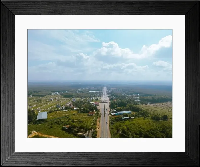 Framed Print : Aerial view of National Route 14 in Binh Phuoc province Framed Print : Aerial view of National Route 14 in Binh Phuoc province