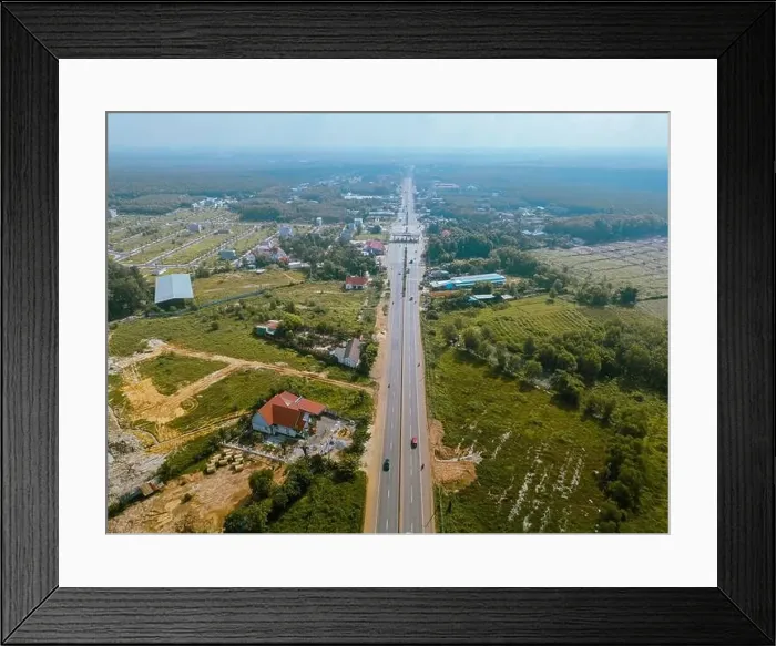 Framed Print : Aerial view of National Route 14 in Binh Phuoc province Framed Print : Aerial view of National Route 14 in Binh Phuoc province