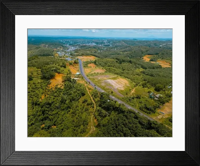 Framed Print : Aerial view of National Route 14 in Binh Phuoc province Framed Print : Aerial view of National Route 14 in Binh Phuoc province