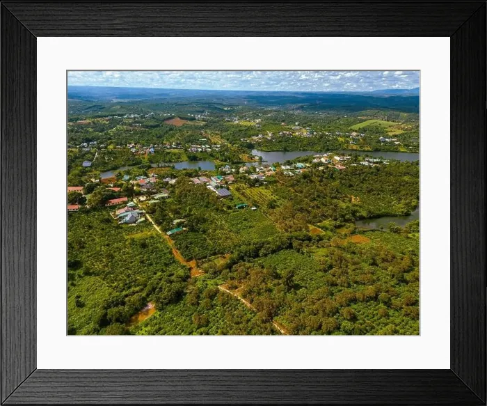 Framed Print : Aerial view of National Route 14 in Kien Duc town Framed Print : Aerial view of National Route 14 in Kien Duc town