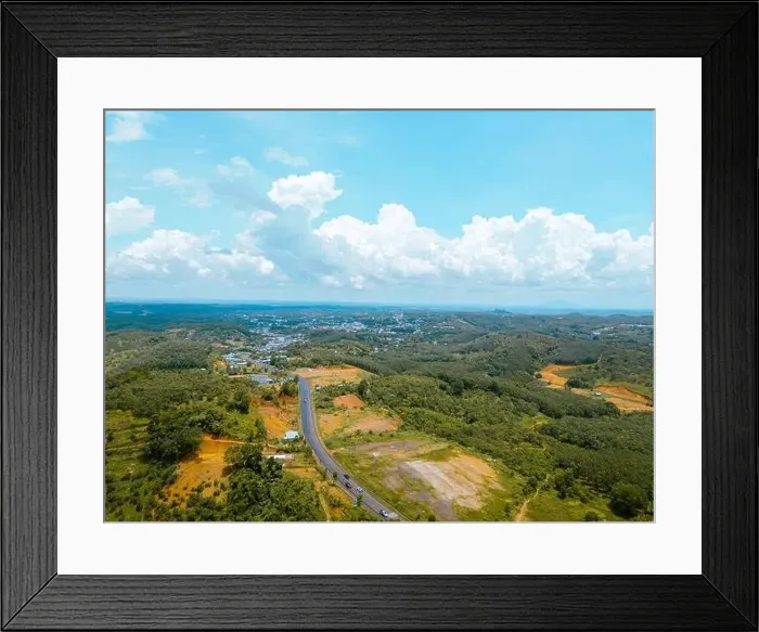 Framed Print : Aerial view of National Route 14 in Binh Phuoc province Framed Print : Aerial view of National Route 14 in Binh Phuoc province