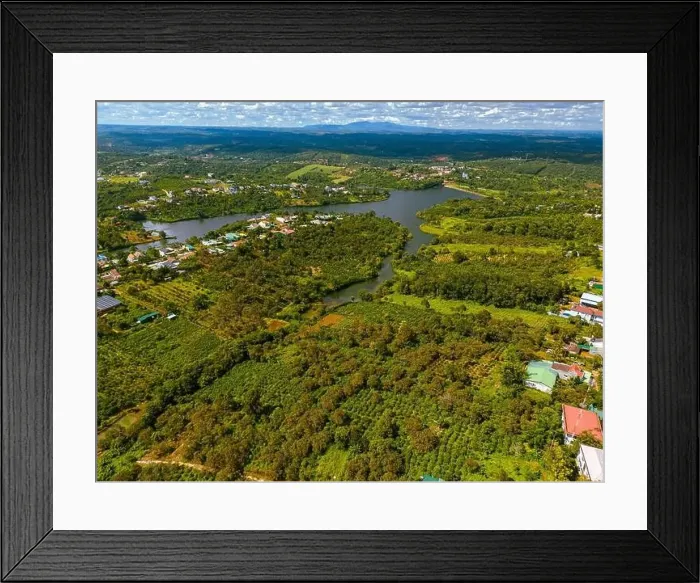 Framed Print : Aerial view of National Route 14 in Kien Duc town Framed Print : Aerial view of National Route 14 in Kien Duc town