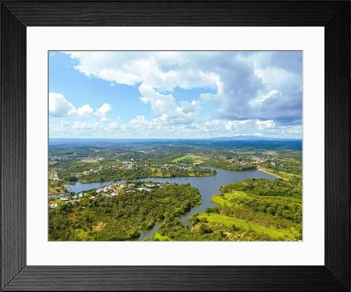 Framed Print : Aerial view of National Route 14 in Kien Duc town Framed Print : Aerial view of National Route 14 in Kien Duc town