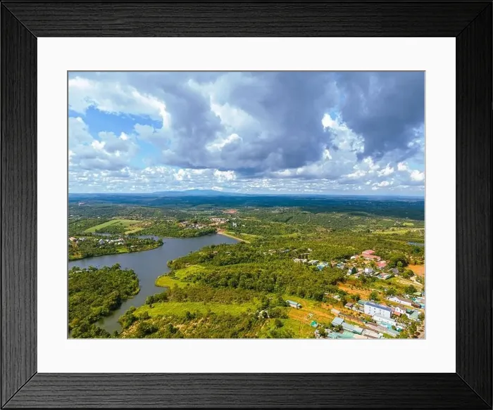 Framed Print : Aerial view of National Route 14 in Kien Duc town Framed Print : Aerial view of National Route 14 in Kien Duc town