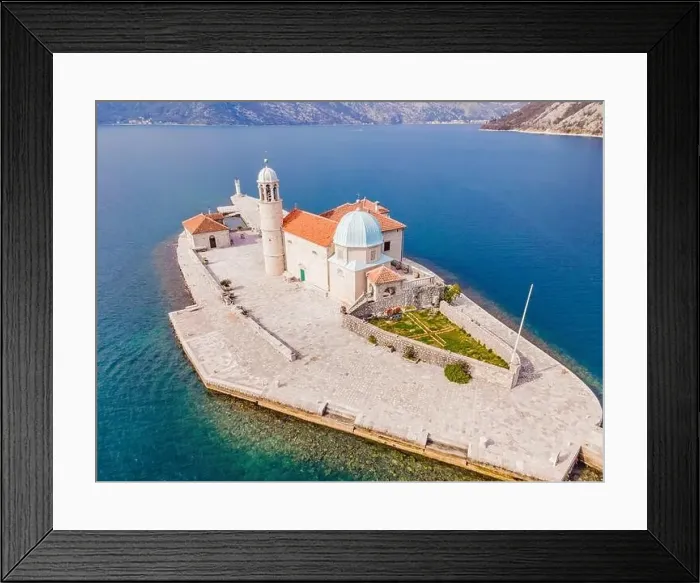 Framed Print : Picturesque island st. George and temple Gospa od Skrpela Framed Print : Picturesque island st. George and temple Gospa od Skrpela