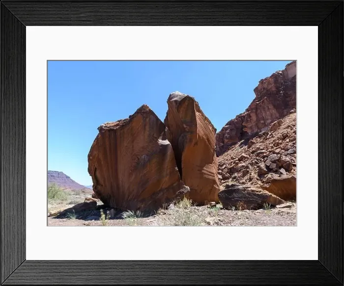 Framed Print : Beautiful view of the African bush. African landscape with rocks Framed Print : Beautiful view of the African bush. African landscape with rocks