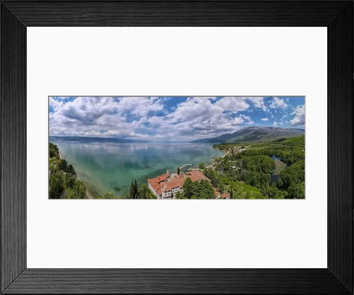 Framed Print : Drone view at the monastery of Saint Naum on Macedonia Framed Print : Drone view at the monastery of Saint Naum on Macedonia