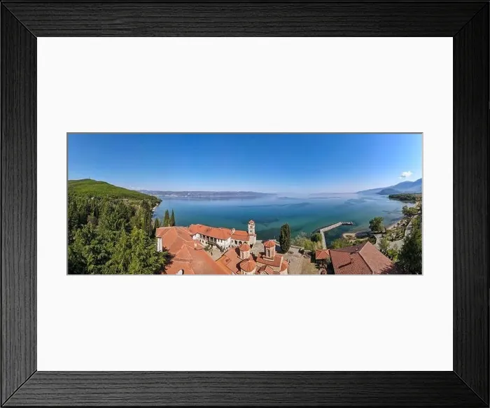 Framed Print : Drone view at the monastery of Saint Naum on Macedonia Framed Print : Drone view at the monastery of Saint Naum on Macedonia