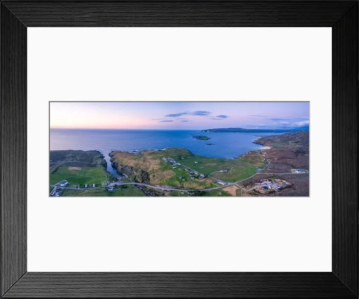 Framed Print : Sunset over Geodha Smoo and Smoo Cave Cliffs from a drone, NC500, North Scotland, UK Framed Print : Sunset over Geodha Smoo and Smoo Cave Cliffs from a drone, NC500, North Scotland, UK