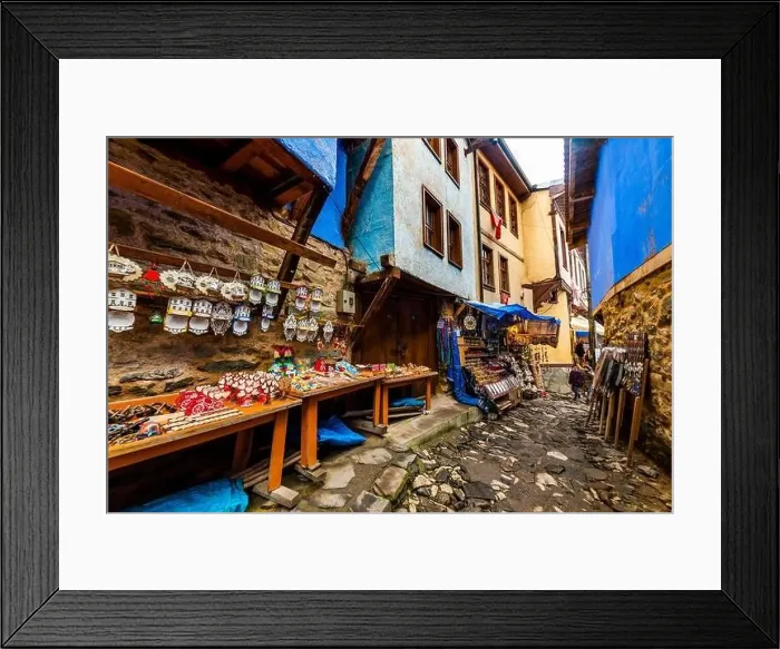 Framed Print : BURSA, TURKEY - MARCH 6, 2022: Cumalikizik Village in Bursa Framed Print : BURSA, TURKEY - MARCH 6, 2022: Cumalikizik Village in Bursa