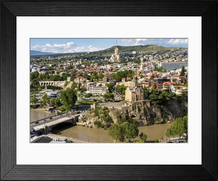 Framed Print : General view of Tbilisi city center and Kura River. Georgia Framed Print : General view of Tbilisi city center and Kura River. Georgia