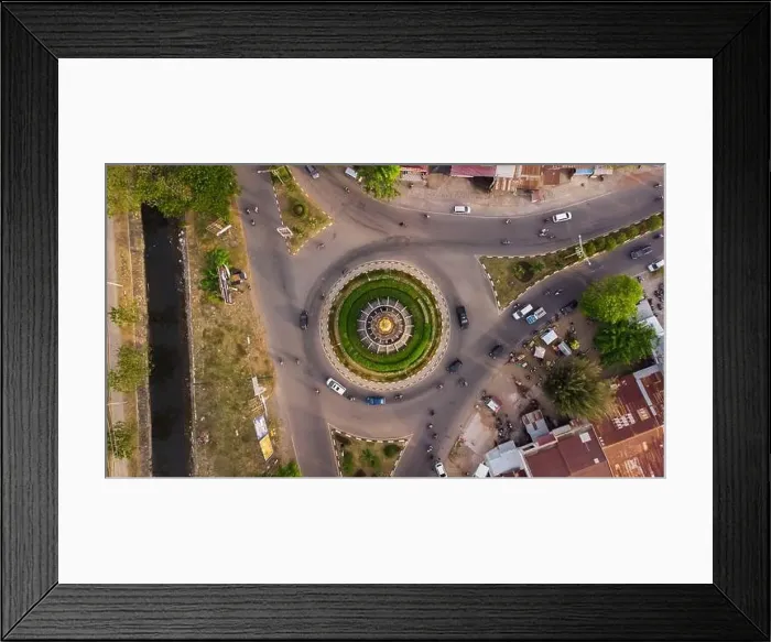 Framed Print : Aerial view of the pen roundabout, Aceh, Indonesia Framed Print : Aerial view of the pen roundabout, Aceh, Indonesia