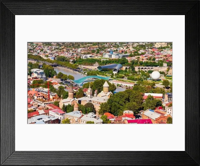Framed Print : Tbilisi old town aerial panoramic view Framed Print : Tbilisi old town aerial panoramic view
