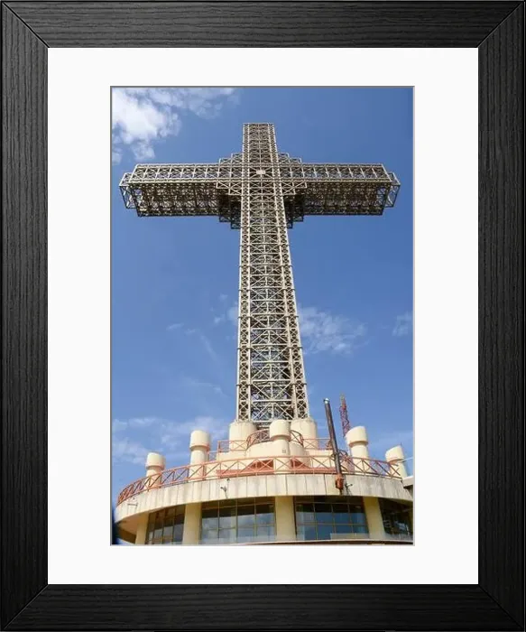 Framed Print : Millennium Cross on mount Vodno over Skopje on Macedonia Framed Print : Millennium Cross on mount Vodno over Skopje on Macedonia