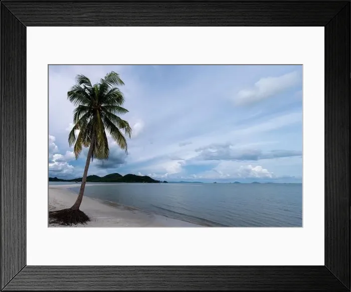 Framed Print : the beach at the Island Koh Yao Yai Thailand, beach with white sand and palm trees Framed Print : the beach at the Island Koh Yao Yai Thailand, beach with white sand and palm trees