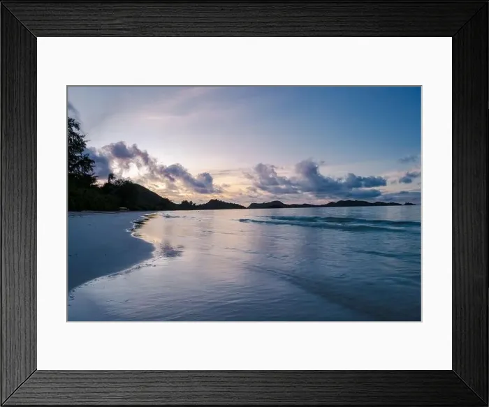 Framed Print : Praslin Seychelles tropical island with withe beaches and palm trees, the beach of Anse Volbert Seychelles Framed Print : Praslin Seychelles tropical island with withe beaches and palm trees, the beach of Anse Volbert Seychelles