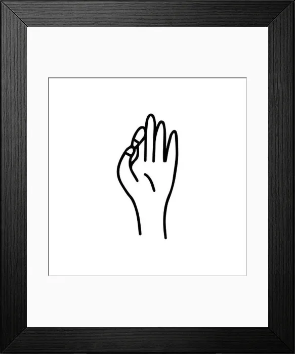 Framed Print : Mudra of knowledge. Position of fingers in meditation Framed Print : Mudra of knowledge. Position of fingers in meditation