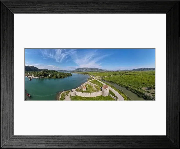 Framed Print : Drone view at the fortress of Butrinto on Albania
