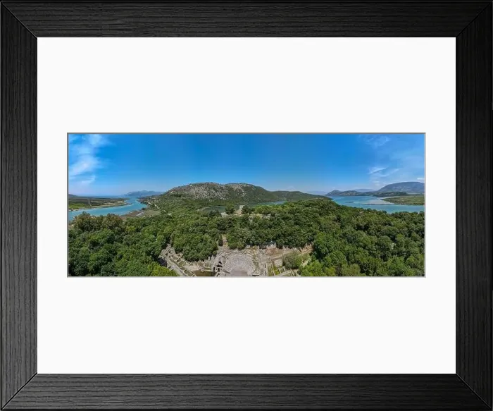 Framed Print : Drone view at the roman archaeological site of Butrinto on Albania Framed Print : Drone view at the roman archaeological site of Butrinto on Albania