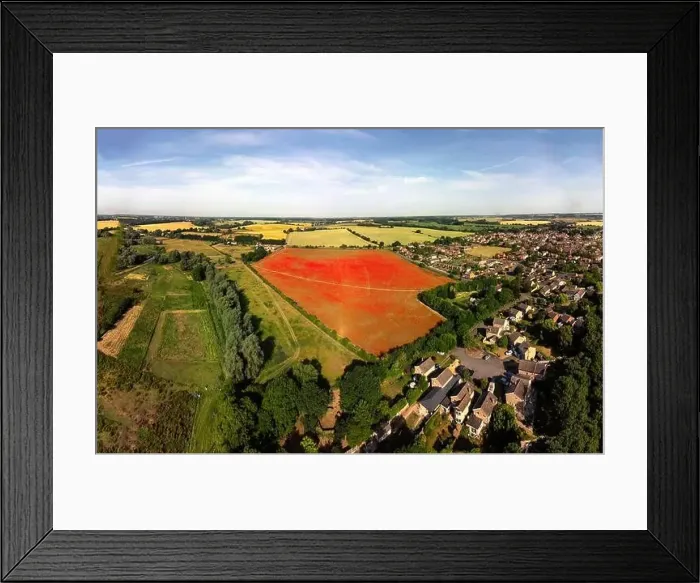 Framed Print : An aerial view of poppies in bloom in a field near Ipswich, UK Framed Print : An aerial view of poppies in bloom in a field near Ipswich, UK
