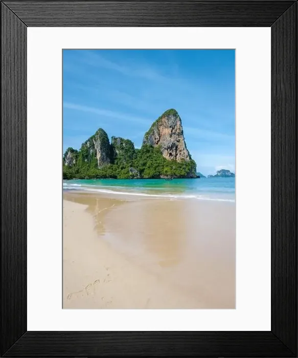 Framed Print : Railay Beach Krabi Thailand, the tropical beach of Railay Krabi Framed Print : Railay Beach Krabi Thailand, the tropical beach of Railay Krabi