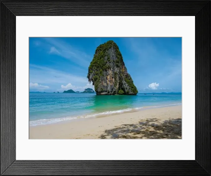 Framed Print : Railay Beach Krabi Thailand, the tropical beach of Railay Krabi Framed Print : Railay Beach Krabi Thailand, the tropical beach of Railay Krabi