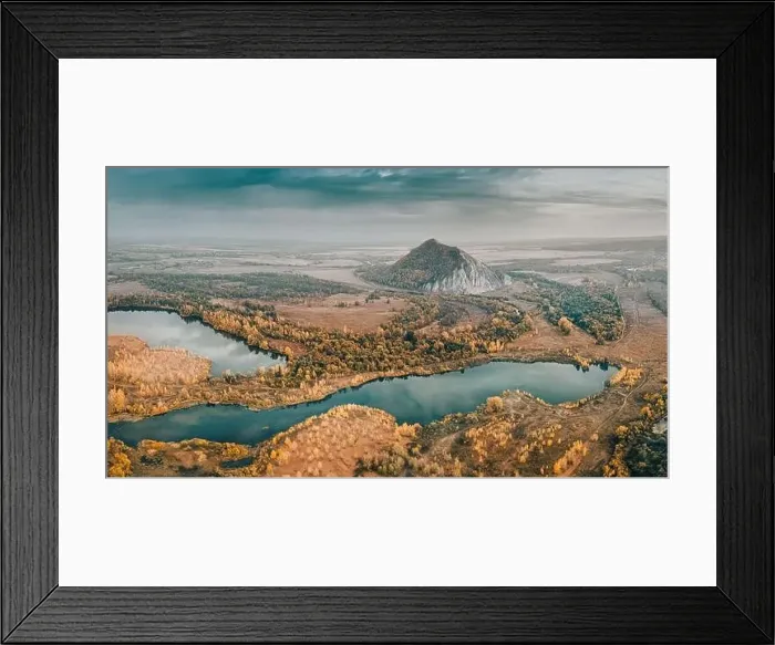 Framed Print : Aerial view of the popular attraction of Bashkortostan - Mount Shikhan Framed Print : Aerial view of the popular attraction of Bashkortostan - Mount Shikhan
