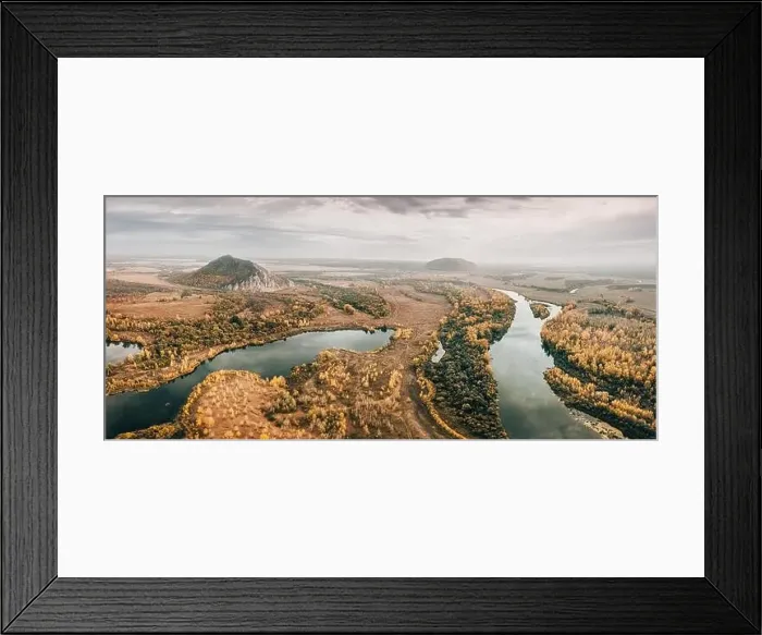 Framed Print : Aerial view of the popular attraction of Bashkortostan - Mount Shikhan Framed Print : Aerial view of the popular attraction of Bashkortostan - Mount Shikhan