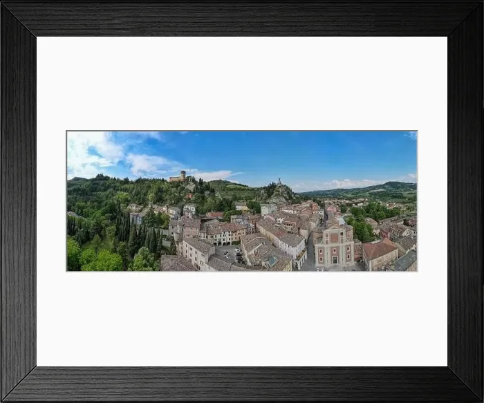 Framed Print : Drone view at the historical village of Brisighella on Italy Framed Print : Drone view at the historical village of Brisighella on Italy