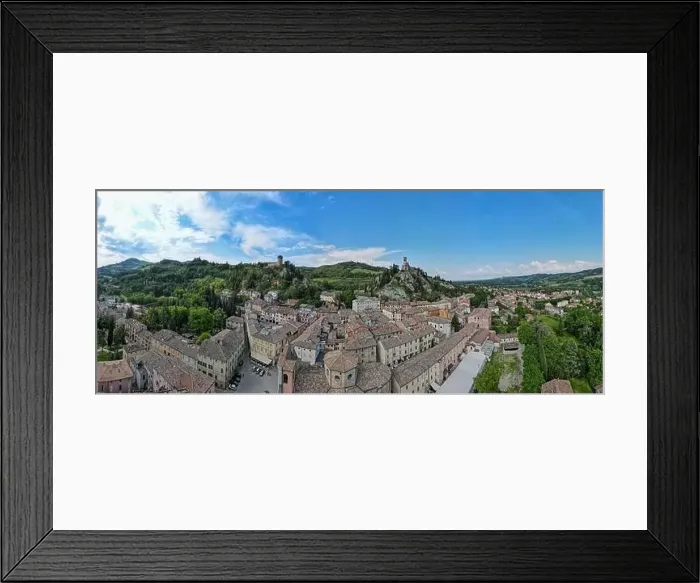 Framed Print : Drone view at the historical village of Brisighella on Italy Framed Print : Drone view at the historical village of Brisighella on Italy