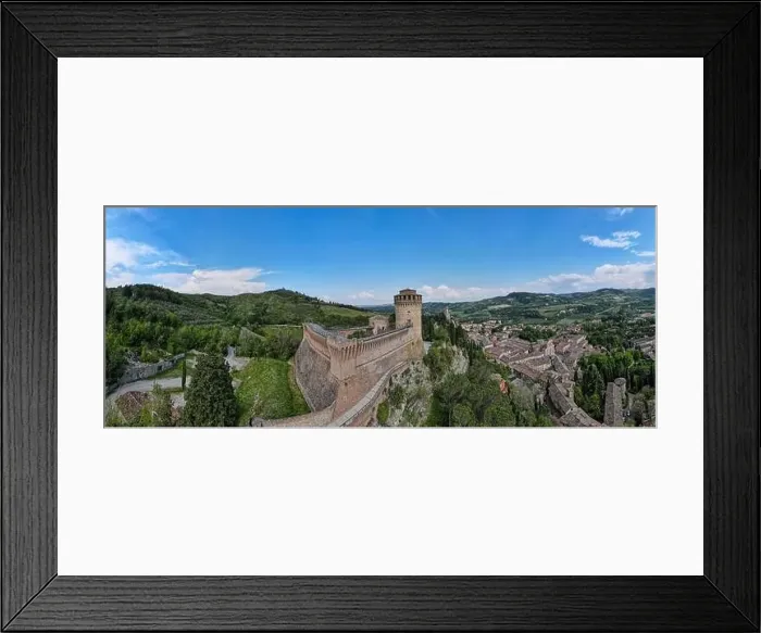 Framed Print : Drone view at the historical village of Brisighella on Italy Framed Print : Drone view at the historical village of Brisighella on Italy