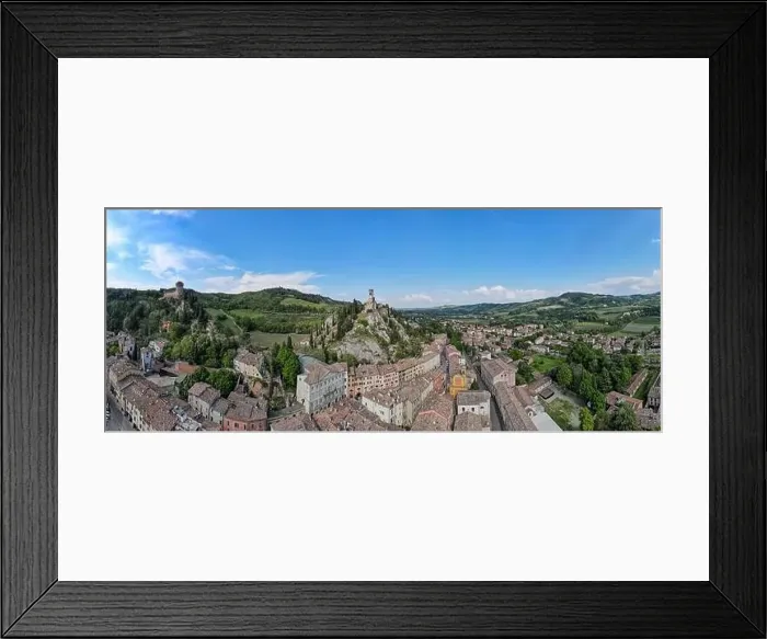 Framed Print : Drone view at the historical village of Brisighella on Italy Framed Print : Drone view at the historical village of Brisighella on Italy
