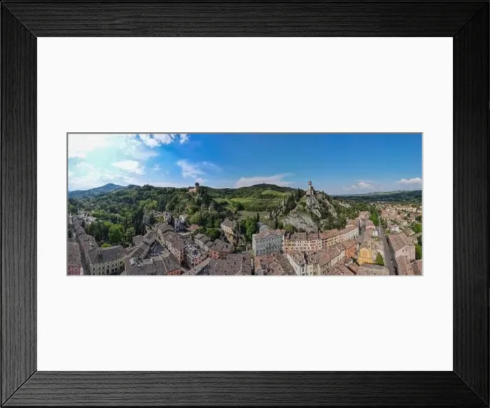 Framed Print : Drone view at the historical village of Brisighella on Italy Framed Print : Drone view at the historical village of Brisighella on Italy