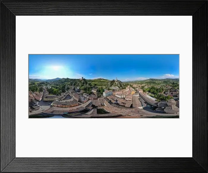 Framed Print : Drone view at the historical village of Brisighella on Italy Framed Print : Drone view at the historical village of Brisighella on Italy