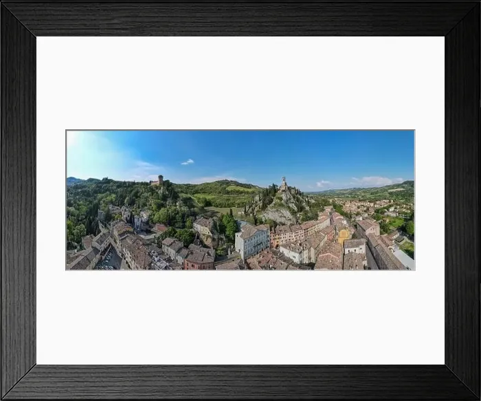 Framed Print : Drone view at the historical village of Brisighella on Italy Framed Print : Drone view at the historical village of Brisighella on Italy