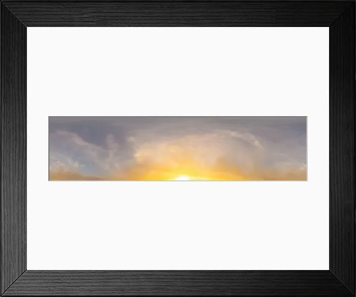 Framed Print : Bright sunset sky panorama with Cirrus clouds Framed Print : Bright sunset sky panorama with Cirrus clouds