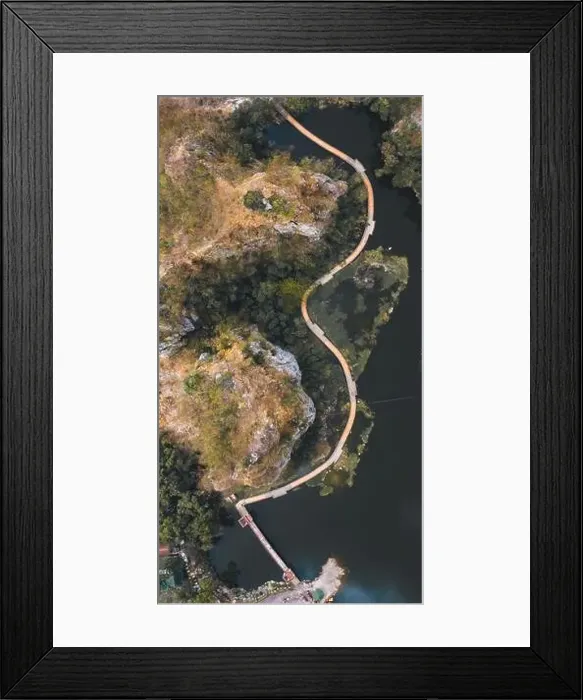 Framed Print : Aerial view of Khao Ngu Stone Park in Ratchaburi, Thailand Framed Print : Aerial view of Khao Ngu Stone Park in Ratchaburi, Thailand