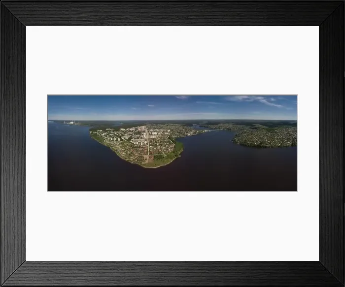 Framed Print : City panorama. Top view. Perm Krai Dobryanka Framed Print : City panorama. Top view. Perm Krai Dobryanka