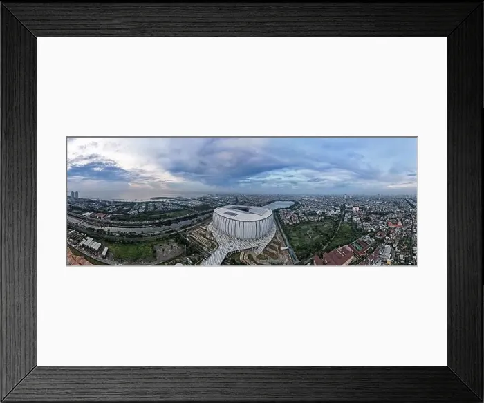 Framed Print : Aerial view. Construction of new football stadium for upcomming Indonesia Team Framed Print : Aerial view. Construction of new football stadium for upcomming Indonesia Team