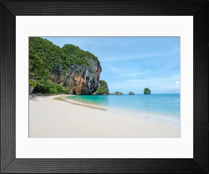 Framed Print : Railay Beach Krabi Thailand, the tropical beach of Railay Krabi Framed Print : Railay Beach Krabi Thailand, the tropical beach of Railay Krabi